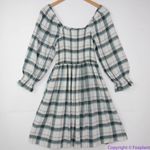 Madewell NEW  Lucie Elbow-Sleeve‎ Smocked Mini Dress in Lebaum Plaid, XL Photo 3