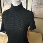 Akris Punto  Ribbed Short Sleeve Dress Black Turtleneck Size 6 Photo 2