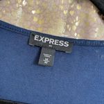 EXPRESS Navy Blue Silver Sequin Stretchy Modal Tanktop, M Photo 2