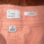 A New Day Womens Plus Size 17 Coral Peach Shorts Stretch Two Button Flat Front Pockets Photo 5