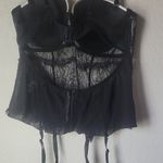 Delicates  Vintage Black Lace Bustier Corset Size L Photo 2