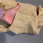 Women's Silk Wool Blend Tan Tweed Overcoat Size 12 Mid Photo 2