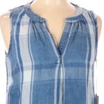 Dylan  blue‎ plaid striped v-neck sleeveless top blouse size XS NWT Photo 1