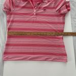 Nike  Golf x Disney Polo Shirt Womens Large Pink White Striped Athletic Photo 11