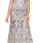 Alex Evenings  -  Sequined Embroidered Square-Neck Gown Photo 0