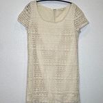 Staring At Stars Cream Crochet Short Sleeve Mini Dress EUC Sz Sm Lined Cotton Photo 0