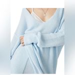 Free People  Intimately C.O.Z.Y Waffle Knit Tunic Sweater Size XS/S‎ NWT Neon Sky Photo 3