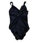 MiracleSuit  Pandora One Piece Twist Front Solid Black Swimsuit Size 10 Photo 6