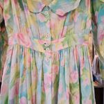 VINTAGE eileen west Laura Ashley style dress Floral pink and blue V back maxi xs Photo 13