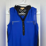 Takara ‎ Sleeveless Electric Blue/Black Shirt Size Small Photo 2