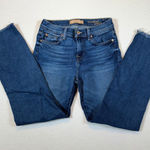 7 For All Mankind  Roxanne Ankle Jeans Women Size 26 Blue Denim Frayed Hem Photo 0