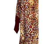 Ivy Jane Women Top Silky Flowy Tunic Leopard Print Dolman Sleeves Colorful Small Photo 2