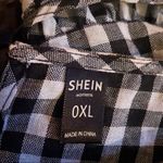 SheIn checkered bow split back peplum top Photo 7
