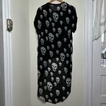 Tobi Skull Print Hi Low Long Duster Top Size Medium Thin Fabric Black White Goth Photo 6