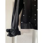 Bebe black denim jean jacket distressed with rhinestones Photo 3