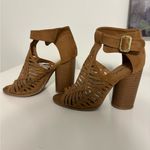 Qupid  Tan Strappy Block 4” Heel sandals Size 7 Photo 1