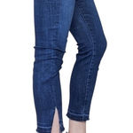 AG Adriano Goldschmied  Mid Rise Stevie Capri Jeans Blue Denim Raw Split Hem 30 Photo 0