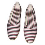 Beacon brand red white and navy blue or black striped comfy shoes Size 10 Photo 2