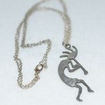 Vintage Kokopelli Native American Silver tone Lobster Claw Clasp Necklace Photo 2