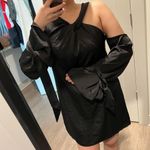 Revolve c/meo satin shoulder tie long sleeves dress Photo 0