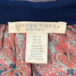 London Times  Woman 3X Navy and Crimson Paisley Maxi Dress Photo 2
