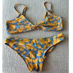 Blackbough  Bikini Set S/M Yellow Blue Twist Top Bikini Women Beach Butt Scrunch Photo 1