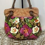 Fossil Key Per Floral leather Shoulder Bag Purse Tote Retro Hobo Shopper Photo 2