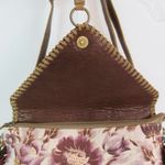 MYRA Altres Small Floral Crossbody Bag Boho Fringe Canvas Hairon Leather Purse Brown Photo 5