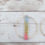 Vintage Earrings For Pierced Ears Large with Multi Colored Beads Photo 7