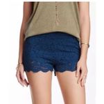 Free People Women’s Navy Blue Lace Scalloped Trim Pull On shorts Photo 0