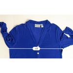 Chico's Royal Blue Mother of Pearl Button Up Long Cardigan sz 2 Large (12-14) Photo 4
