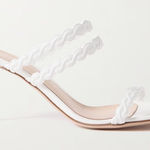 Gianvito Rossi NIB $895 Kay White Leather Scalloped Sandal Mules Photo 0
