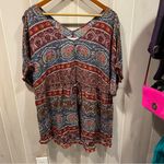 Abercrombie & Fitch Cute  boho oversized tie waist tunic top beach pool coastal Photo 6