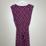 World Market Dress Small Floral Wrap Boho Gypsy Midi V Neck Pink Geometric Photo 4