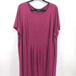 J.Jill  Wearever Collection Burgundy Pintuck Pleat Knit Tunic Dress Women 3X Photo 1