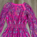 Lilly Pulitzer NWT  Cosita Smocked Waist Silk Blend Dress Pink Acai Berry Size 8 Photo 4
