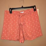 Madewell Drapey Pull On Polka Dot Shorts Orange White Small Photo 2