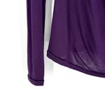 Michael Stars  Draped Front Lightweight Long Sleeve Top Purple One Size Photo 2