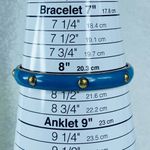 Blue Color Enamel Gold Tone Bangle Bracelet Slip on Vintage Photo 3