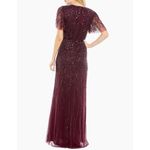 Mac Duggal   Embellished Tulle Wrap-Effect Column Gown Size 16‎ Plum Formal Photo 2