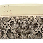 Buxton Snake Print Full Zip Long Wallet Multi Card Checkbook NEW Brown Photo 0