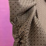 ZARA  Brown Plaid & Polka Dot Puff-Sleeve Babydoll 60s Style Shift Dress - Medium Photo 9