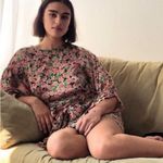 ZARA NWT  Printed Floral Draped Tie Ruched Mini Dress Pink Green Black Small Photo 11