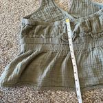 American Eagle Stretch Waist Gauze Fabric Halter Crop Top Green Small Photo 8