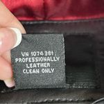 Vintage Mossimo Black Quilted Leather S Jacket Diamond pattern zip up red lining Photo 2