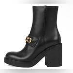 Gucci Logo Flores Calf Leather Heeled Ankle Boots Photo 1