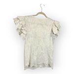 Solitaire  Cream Embroidered Boho Top Textured Floral Western Romantic Chic M Photo 2