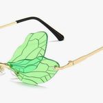 Dragonfly Wing Shape Sunglasses Party costume glasses green Photo 0