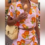 ZARA  2 PIECES MATCHING SET PRINTED CROPPED LINEN TOP & LINEN WRAP SKIRT ORANGE 🍊 Photo 2