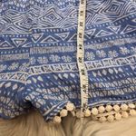 Francesca's  Blue White Aztec Pom Pom Romper Photo 1